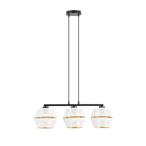 Malia 3 Hvit/Gull pendellampe - Ø15 cm, E27, 230V, uten lyskilde
