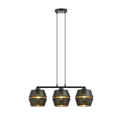 Malia 3 Sort/Gull pendellampe - Ø15 cm, E27, 230V, uten lyskilde