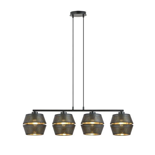 Malia 4 Svart/Gull pendellampe - Ø15 cm, E27, 230V, uten lyskilde