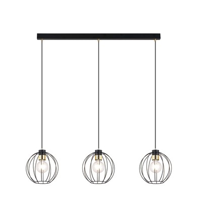 Gino 3 Sort/Gull pendellampe - Ø24 cm, E27, 230V, uten lyskilde.