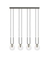 Glam 4 Sort/Transparent pendellampe - Ø14 cm, E14, 230V, uten lyskilde
