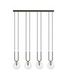 Glam 4 Sort/Transparent pendellampe - Ø14 cm, E14, 230V, uten lyskilde