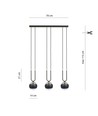 Glam 3 Sort/Stripe pendellampe - Ø14 cm, E14, 230V, uten lyskilde