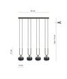 Glam 4 Sort/Stripe pendellampe - Ø14 cm, E14, 230V, uten lyskilde