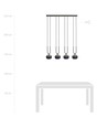 Glam 4 Sort/Stripe pendellampe - Ø14 cm, E14, 230V, uten lyskilde