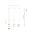Glam 3 Hvit/Rav pendellampe - Ø14 cm, E14, 230V, uten lyskilde
