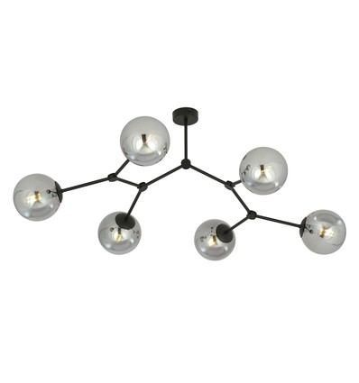 Space 6 Sort/Grafitt taklampe - Ø14 cm, E14, 230V, uten lyskilde