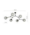 Space 6 Sort/Grafitt taklampe - Ø14 cm, E14, 230V, uten lyskilde