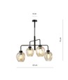Lukka 4 Sort/Rav pendellampe - Ø14 cm, E27, 230V, uten lyskilde