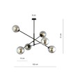 Linear 6 Sort/Grafitt pendellampe - Ø14 cm, E14, 230V, uten lyskilde