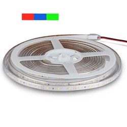 12V V-Tac 3,6W/m sprutsikker LED stripe - 5m, 60 LED per meter, Farget lys, Grønn/Rød/Blå