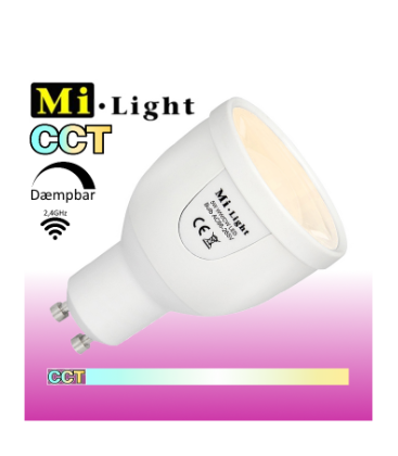 Restsalg: Mi-Light CCT 5W GU10 490Lm 2,4GHz