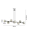 Rossi 8 Sort/Grafitt pendellampe - Ø14 cm, E14, 230V, uten lyskilde