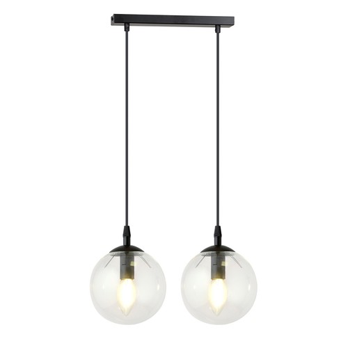 Cosmo 2 Sort/Transparent pendellampe - Ø14 cm, E14, 230V, uten lyskilde