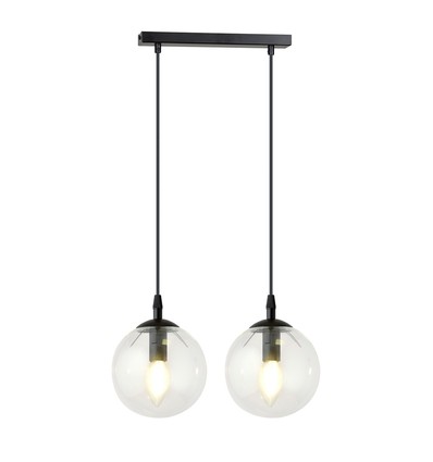Cosmo 2 Sort/Transparent pendellampe - Ø14 cm, E14, 230V, uten lyskilde
