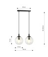 Cosmo 2 Sort/Transparent pendellampe - Ø14 cm, E14, 230V, uten lyskilde