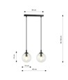 Cosmo 2 Sort/Transparent pendellampe - Ø14 cm, E14, 230V, uten lyskilde