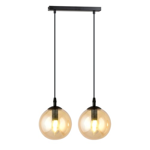 Cosmo 2 Sort/Amber pendellampe - Ø14 cm, E14, 230V, uten lyskilde