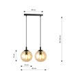 Cosmo 2 Sort/Amber pendellampe - Ø14 cm, E14, 230V, uten lyskilde