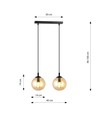 Cosmo 2 Sort/Amber pendellampe - Ø14 cm, E14, 230V, uten lyskilde