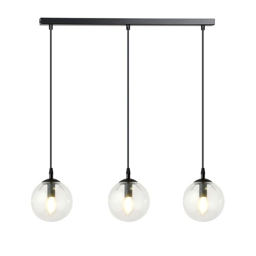 Cosmo 3 Sort/Transparent pendellampe - Ø14 cm, E14, 230V, uten lyskilde