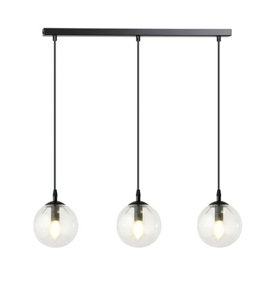 Cosmo 3 Sort/Transparent pendellampe - Ø14 cm, E14, 230V, uten lyskilde