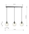Cosmo 3 Sort/Transparent pendellampe - Ø14 cm, E14, 230V, uten lyskilde