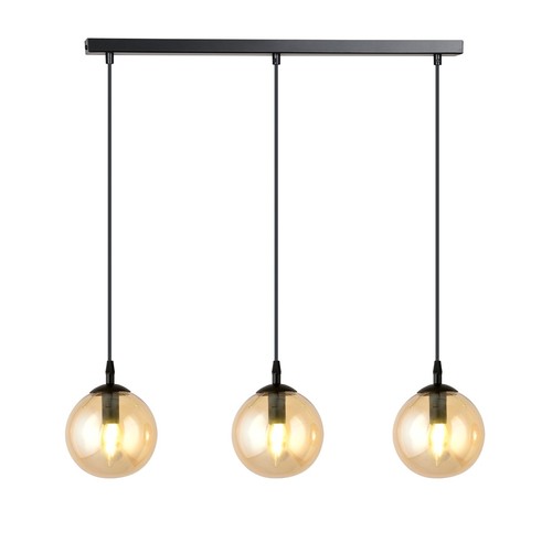 Cosmo 3 Sort/Amber pendellampe - Ø14 cm, E14, 230V, uten lyskilde