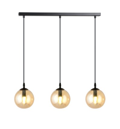 Cosmo 3 Sort/Amber pendellampe - Ø14 cm, E14, 230V, uten lyskilde