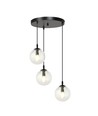 Cosmo 3 Sort Premium Transparent pendellampe - Ø14 cm, E14, 230V, uten lyspære