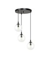 Cosmo 3 Sort Premium Transparent pendellampe - Ø14 cm, E14, 230V, uten lyspære