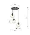 Cosmo 3 Sort Premium Transparent pendellampe - Ø14 cm, E14, 230V, uten lyspære