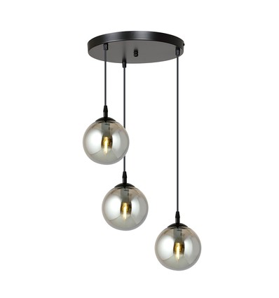 Cosmo 3 Sort Premium Grafitt pendellampe - Ø14 cm, E14, 230V, uten lyskilde