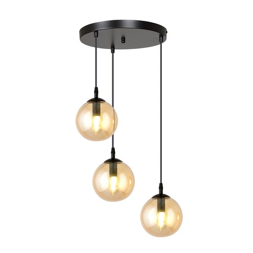 Cosmo 3 Sort Premium Rav pendellampe - Ø14 cm, E14, 230V, uten lyskilde