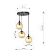Cosmo 3 Sort Premium Rav pendellampe - Ø14 cm, E14, 230V, uten lyskilde