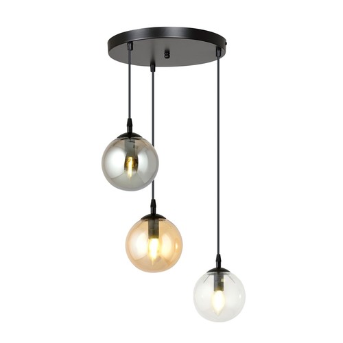 Cosmo 3 Sort Premium Mix pendellampe - Ø14 cm, E14, 230V, uten lyskilde