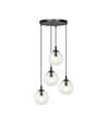 Cosmo 4 Sort Premium Transparent pendellampe - Ø14 cm, E14, 230V, uten lyskilde