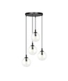 Cosmo 4 Sort Premium Transparent pendellampe - Ø14 cm, E14, 230V, uten lyskilde
