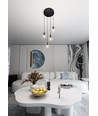 Cosmo 4 Sort Premium Transparent pendellampe - Ø14 cm, E14, 230V, uten lyskilde