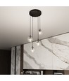 Cosmo 4 Sort Premium Transparent pendellampe - Ø14 cm, E14, 230V, uten lyskilde