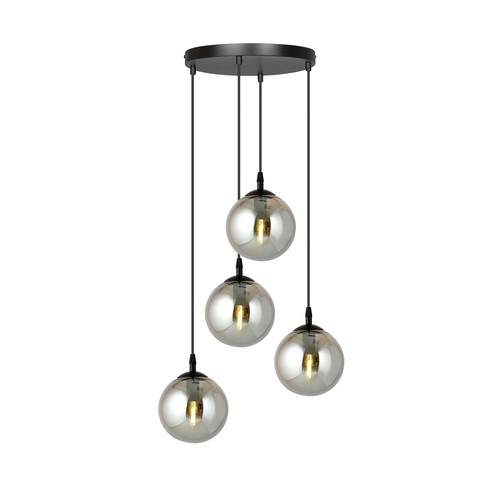 Cosmo 4 Sort Premium Grafitt pendellampe - Ø14 cm, E14, 230V, uten lyskilde