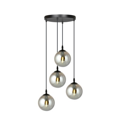 Cosmo 4 Sort Premium Grafitt pendellampe - Ø14 cm, E14, 230V, uten lyskilde