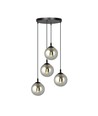 Cosmo 4 Sort Premium Grafitt pendellampe - Ø14 cm, E14, 230V, uten lyskilde