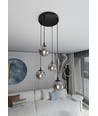 Cosmo 4 Sort Premium Grafitt pendellampe - Ø14 cm, E14, 230V, uten lyskilde