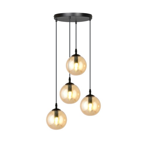 Cosmo 4 Sort Premium Rav pendellampe - Ø14 cm, E14, 230V, uten lyskilde