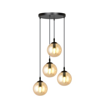 Cosmo 4 Sort Premium Rav pendellampe - Ø14 cm, E14, 230V, uten lyskilde