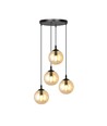 Cosmo 4 Sort Premium Rav pendellampe - Ø14 cm, E14, 230V, uten lyskilde