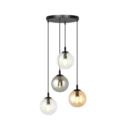 Cosmo 4 Sort Premium Mix pendellampe - Ø14 cm, E14, 230V, uten lyspære