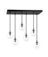 Cosmo 6 Sort/Transparent pendellampe - Ø14 cm, E14, 230V, uten lyskilde
