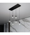 Cosmo 6 Sort/Transparent pendellampe - Ø14 cm, E14, 230V, uten lyskilde